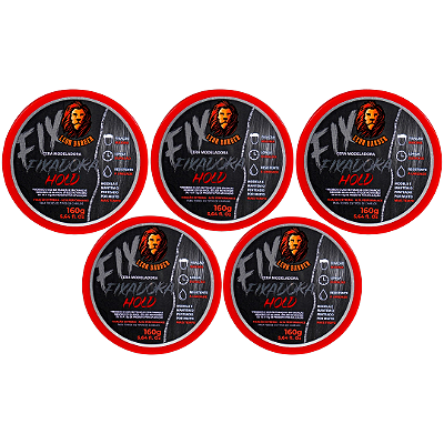 KIT 5x Cera Modeladora Hold Leon Barber Efeito Molhado Fixação Extraforte 160g