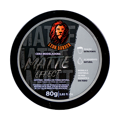 Cera Modeladora Matte Effect Leon Barber Efeito Molhado Fixação Extraforte 80g
