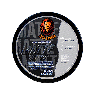 Cera Modeladora Matte Effect Leon Barber Efeito Molhado Fixação Extraforte 160g
