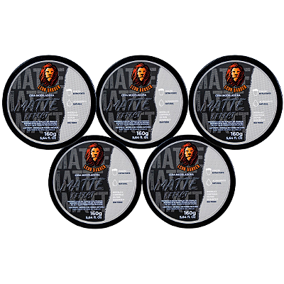 KIT 5x Cera Modeladora Matte Effect Leon Barber Efeito Molhado Fixação Extraforte 160g