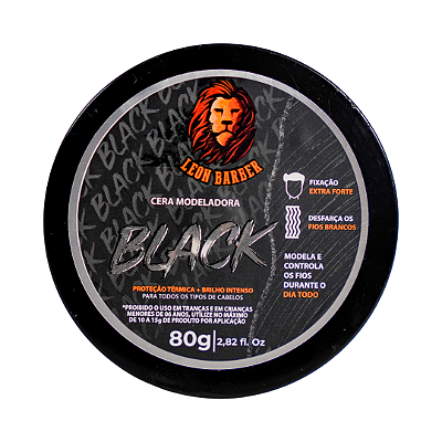 Cera Modeladora Black 80g Leon Barber Fixação Extra Forte disfarça fios brancos