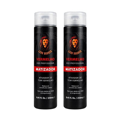 KIT 2x Matizador para cabelo Vermelho Ativador Tom Vermelho 250ml Leon Barber