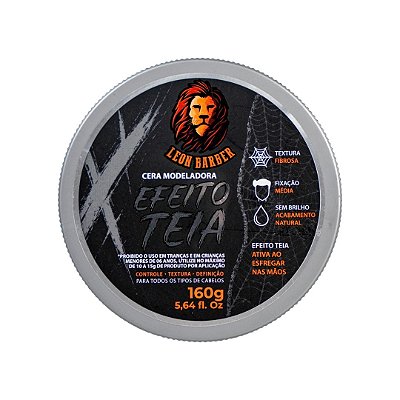 Cera Modeladora Teia 160g Leon Barber Fixação Extra Forte Textura fibrosa natural