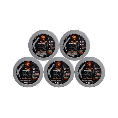 Kit 5x Cera Modeladora Teia 80g Leon Barber Fixação Extra Forte Textura fibrosa natural