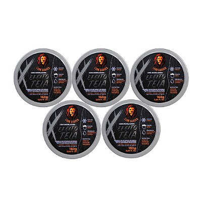 Kit 5x Cera Modeladora Teia 160g Leon Barber Fixação Extra Forte Textura fibrosa natural