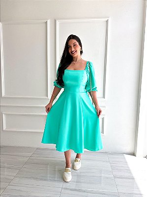 Vestido Heloisa - Verde Água