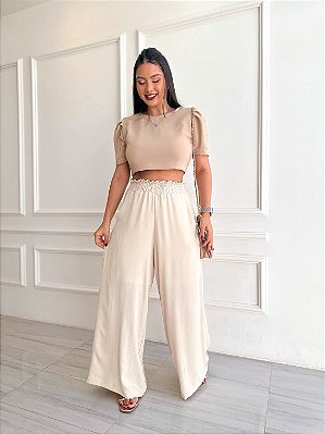 Calça Pantalona Nina - Tapioca