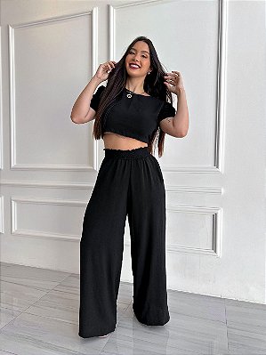 Calça Pantalona Nina - Preto