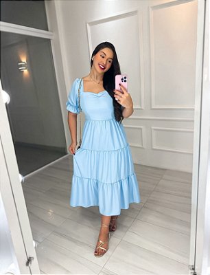 Vestido Midi Tereza - Azul Candy