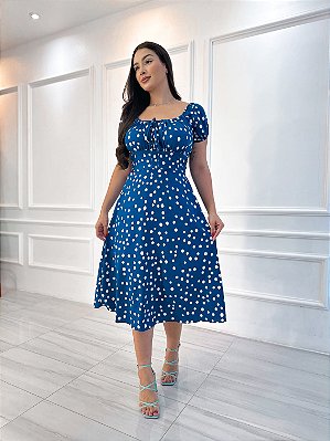 Vestido Bianca - Azul Poá