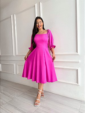 Vestido Heloisa - Rosa Fúcsia