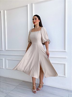 Vestido Heloisa - Amêndoa