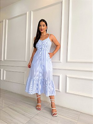 Vestido Júlia - Azul e Branco