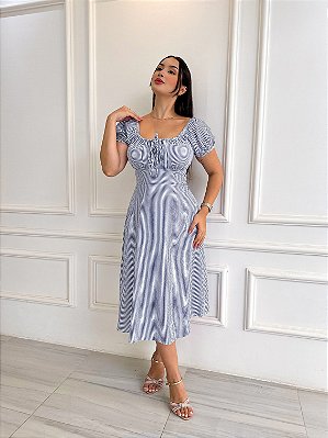 Vestido Bianca - Marinho e Branco