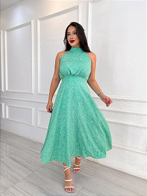 Vestido Pérola - Verde Poá