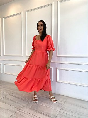Vestido Tereza - Coral