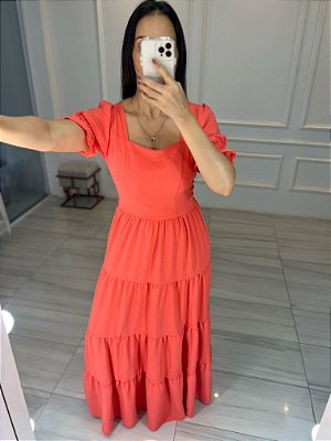 Vestido Giovana - Coral
