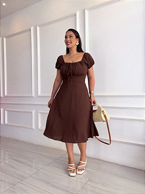 Vestido Bianca - Marrom