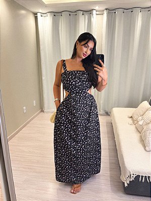 Vestido Ariane - Estampado Preto