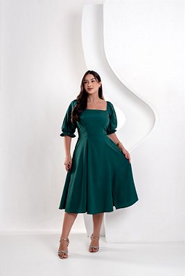 Vestido Heloisa - Verde Folha