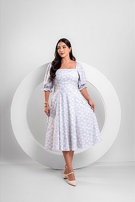 Vestido Heloisa - Estampado Cinza
