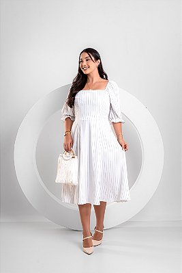 Vestido Heloisa - Off risca de giz