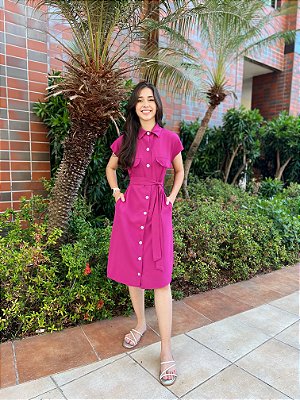 Vestido Chemise Morgana - Fúcsia