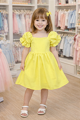 Vestido Helô - Amarelo Bebê