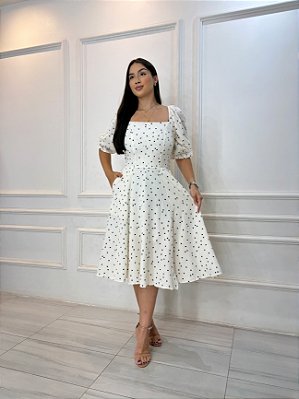 Vestido Heloisa - Poá Off
