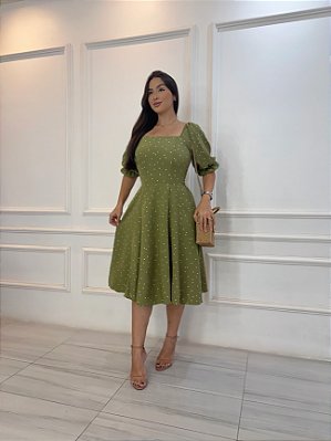 Vestido Heloisa - Oliva Poá