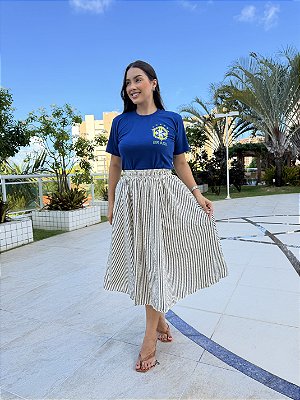Saia Maria -Listrado Marinho