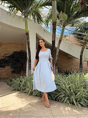 Vestido Estela - Azul Bebê
