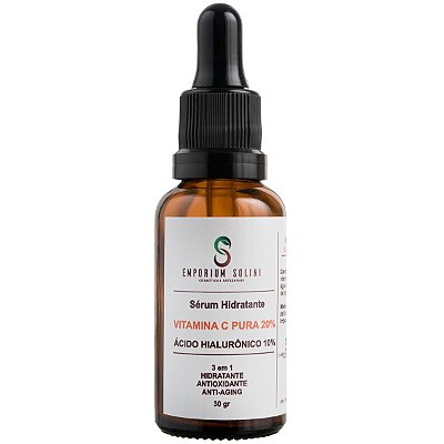 Sérum Vitamina C Pura Para o Rosto Com Ácido Hialurônico