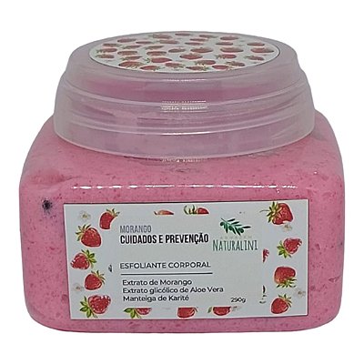 Esfoliante Corporal de Morango com Extrato de Aloe Vera e Manteiga de Karité