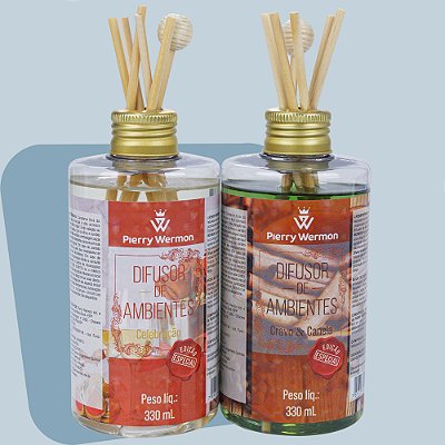 Kit - Conjunto de Difusores de Ambientes Celebração e Cravo & Canela - 330ML