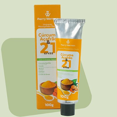 Unguento massageador CÚRCUMA AÇAFRÃO & 21 ERVAS  100G
