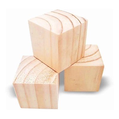 Kit com 10 Cubinhos de Madeiras 6,5x6,5 cm