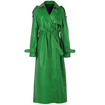 Sobretudo de Couro Verde