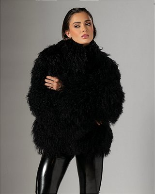 Casaco Mongolian Fur Black