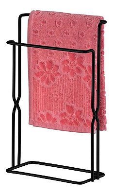 Suporte Porta Toalha De Bancada  Preto Fosco Banheiro Future