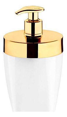 Porta Sabonete Líquido Banheiro Branco/dourado Future