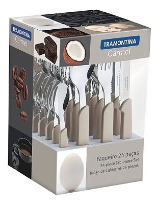 Faqueiro Inox Tramontina 24 Peças Carmel Natural Médio