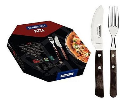 Jogo Talheres Pizza Tramontina Aço Inox E Madeira Tramontina