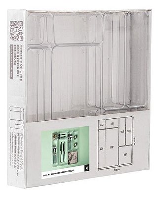 Kit 7 Organizador Modular Gaveta Armário Acrílico Variados