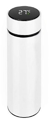 Garrafa Térmica Aço Inox Sensor Display Digital Cor Branco
