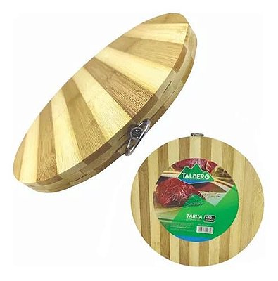 Tabua De Carne Churrasco Cozinha Bambu Redonda Pizza Petisco