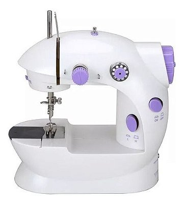 Mini Máquina De Costura Reta Portátil Branca 110v/220v