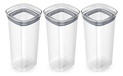Conjunto 3 Potes Herméticos Organizador Retangular 1,,5l  Ou