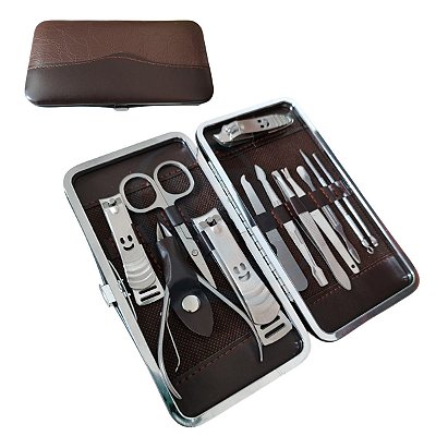 Kit Higiene Pessoal Cortador Unha Estojo Manicure Portatil