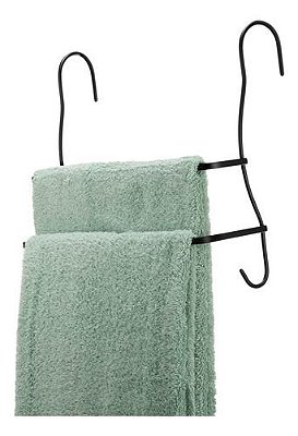 Porta Toalha De Banho Duplo Box Porta Arthi Black Cor Preto